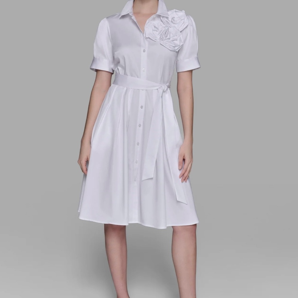 Karl Lagerfeld Elegant White Midi Dress